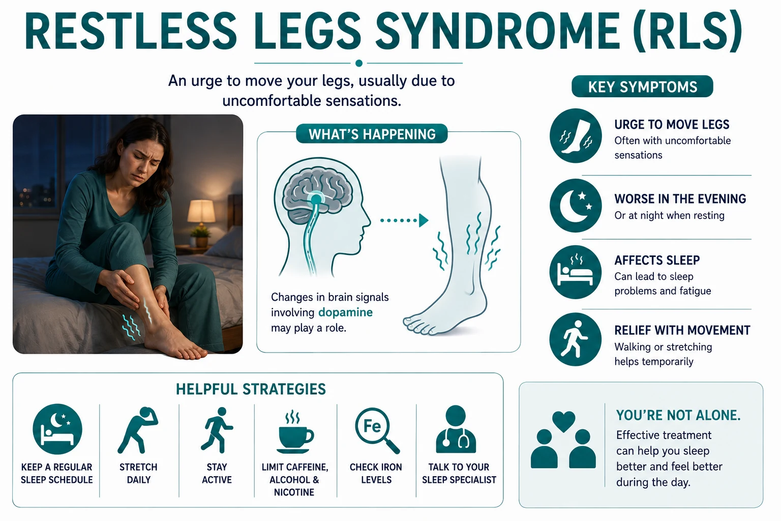 Restless Legs Syndrome: Symptoms, Causes & Treatment
